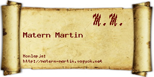 Matern Martin névjegykártya