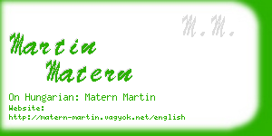 martin matern business card